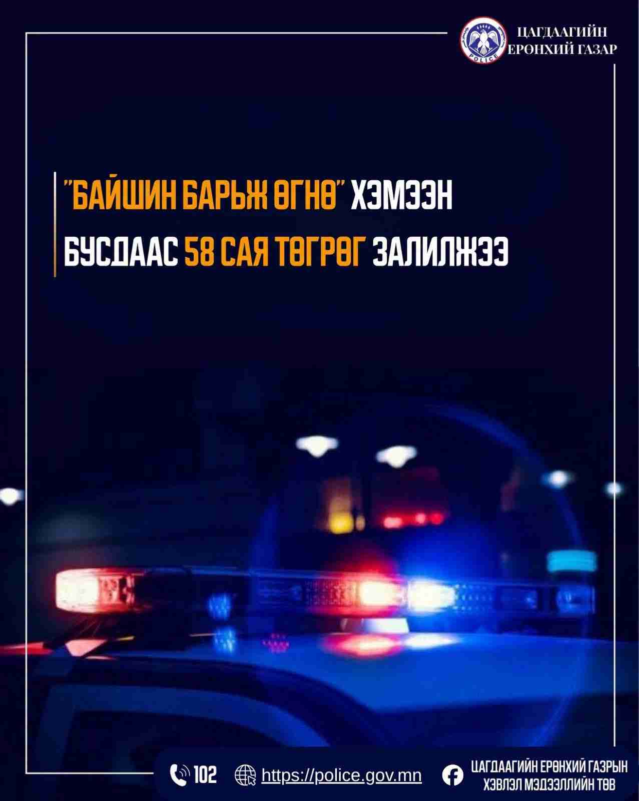 “Байшин барьж өгнө" хэмээн бусдаас 58 сая төгрөг залилжээ