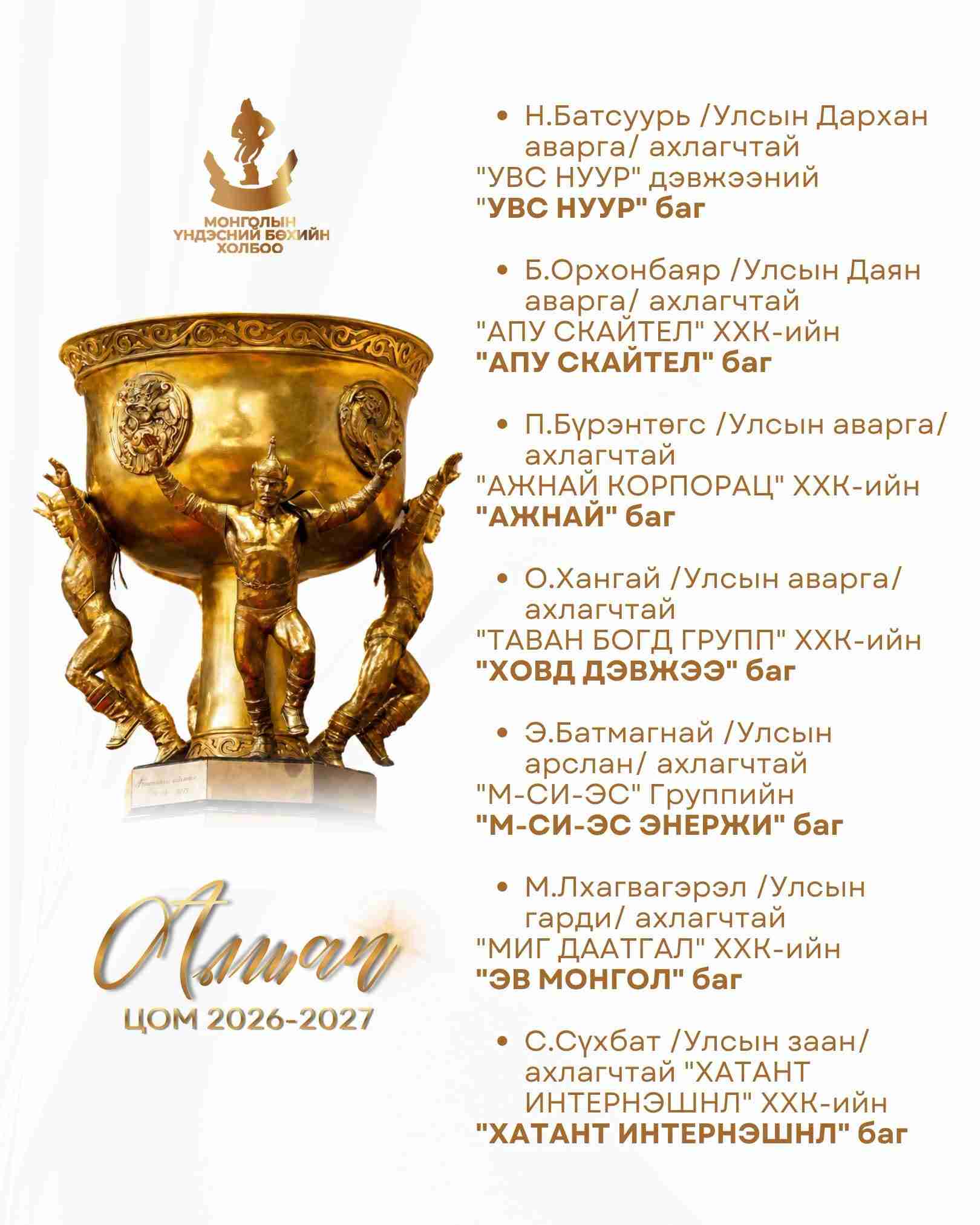 Алтан цомын төлөө шилдэг 7 баг өрсөлдөнө